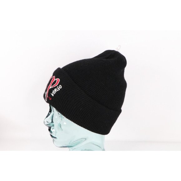 NOS Vintage 90s Streetwear Womens Virgo Zodiac Sign Spell Out Knit Beanie Hat